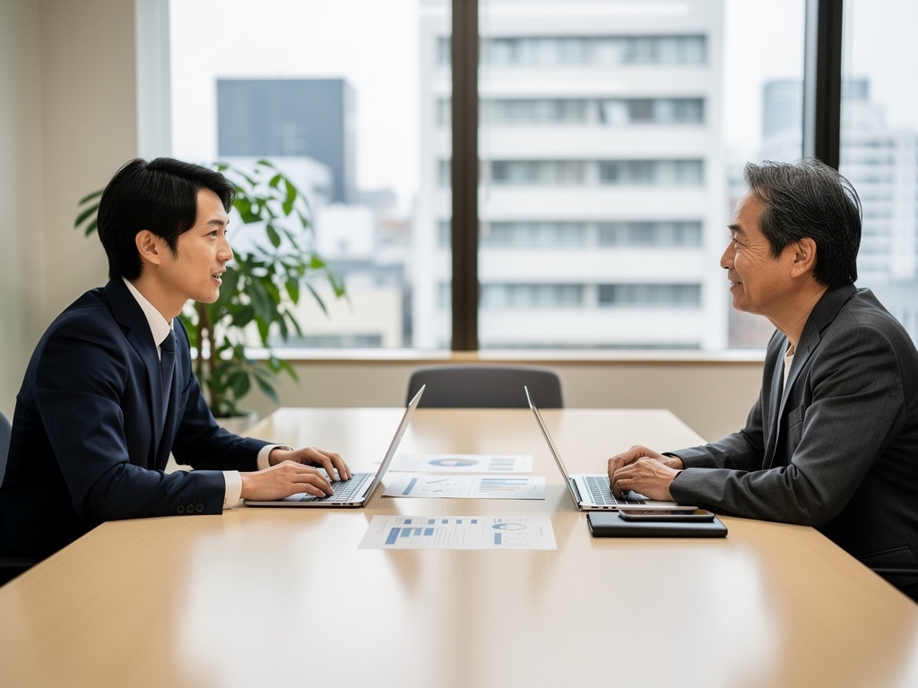 日本人コンサルタントと中小企業経営者の個別相談