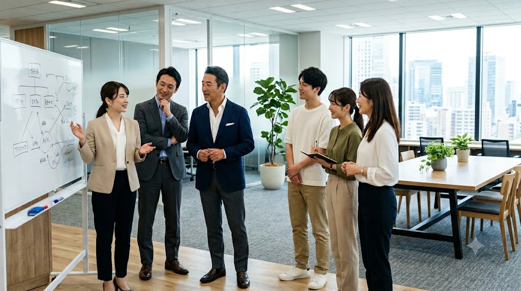 経営・管理職・現場が同じ方向を向いて対話する日本の企業チーム