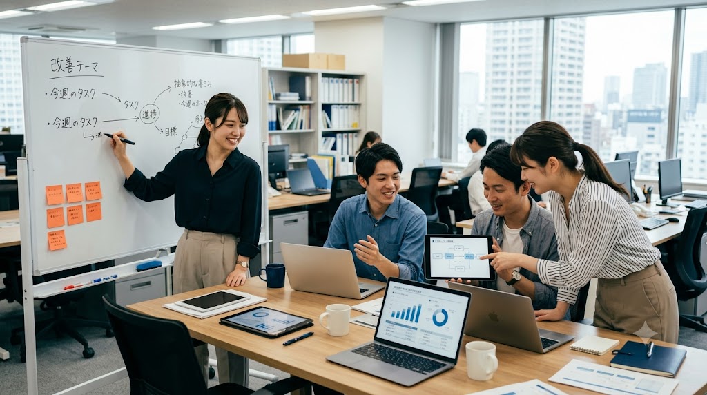 現場チームが実際の業務課題に取り組むアクションラーニングの様子